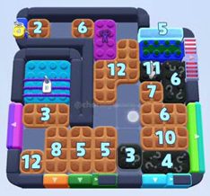 Color Block Jam level: screenshot of the board