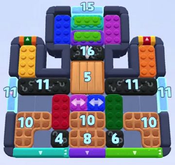 Color Block Jam level 1362 / 1370 / 2270: screenshot of the board