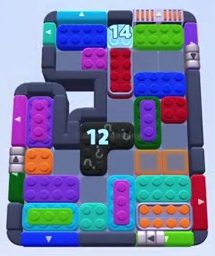 Color Block Jam level 1219 / 1217 / 1222: screenshot of the board