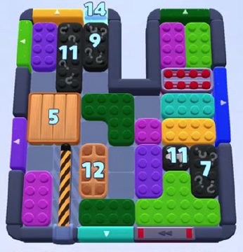 Color Block Jam level 1325 / 1337 / 2232: screenshot of the board