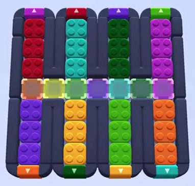 Color Block Jam level 1447 / 1450 / 1454 / 1497: screenshot of the board