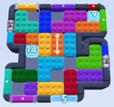 Color Block Jam level 1560 / 1557 / 1565: screenshot of the board
