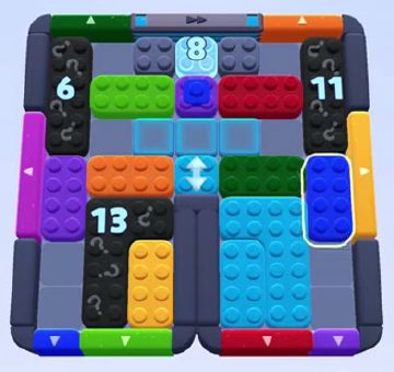 Color Block Jam level 1360 / 1381 / 2268: screenshot of the board