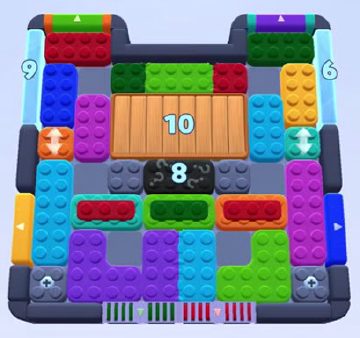 Color Block Jam level 1352 / 1386 / 2294: screenshot of the board