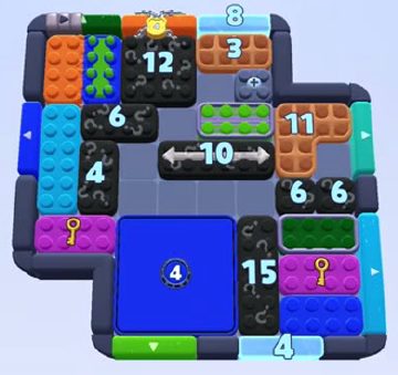 Color Block Jam level 1400 / 1406 / 2315: screenshot of the board
