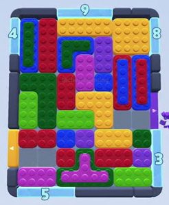 Color Block Jam level 215: screenshot of the board