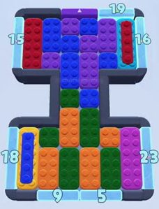 Color Block Jam level: screenshot of the board