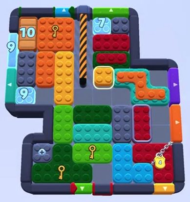 Color Block Jam level: screenshot of the board