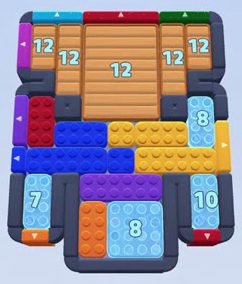 Color Block Jam level 39: screenshot of the board