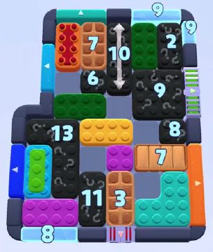 Color Block Jam level 1217 / 1215 / 2119: screenshot of the board