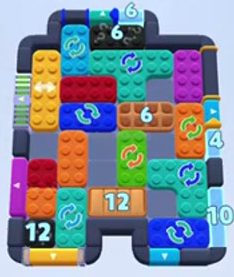 Color Block Jam level 1256: screenshot of the board