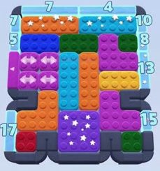 Color Block Jam level 112: screenshot of the board