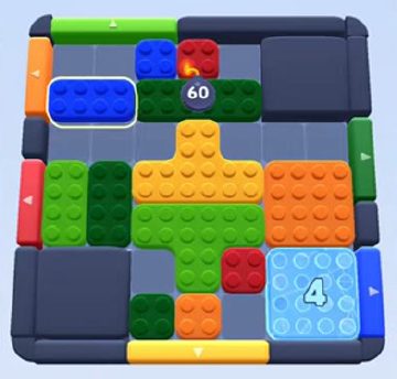 Color Block Jam level 78: screenshot of the board