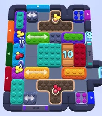 Color Block Jam level 1398 / 1401 / 1407: screenshot of the board