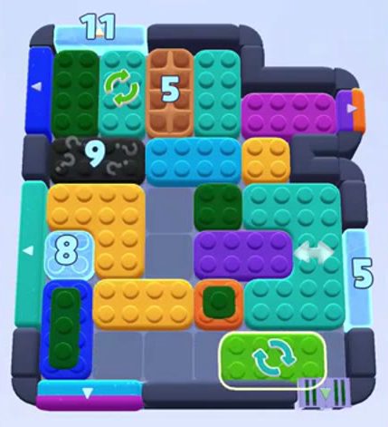 Color Block Jam level 1276: screenshot of the board
