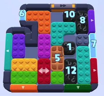 Color Block Jam level 1099: screenshot of the board