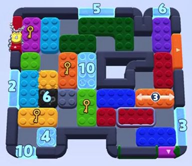 Color Block Jam level 1584 / 1585 / 1590: screenshot of the board