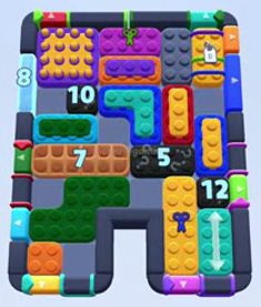 Color Block Jam level 1176 / 1187 / 2080: screenshot of the board