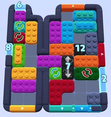 Color Block Jam level: screenshot of the board