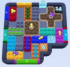Color Block Jam level 1206: screenshot of the board