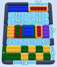 Color Block Jam level 19: screenshot of the board