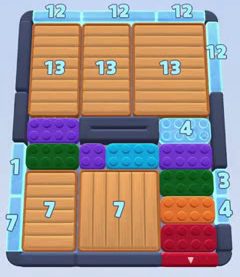 Color Block Jam level 57: screenshot of the board