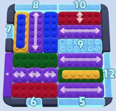 Color Block Jam level: screenshot of the board