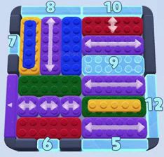 Color Block Jam level 58: screenshot of the board