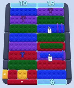 Color Block Jam level 93: screenshot of the board