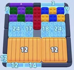 Color Block Jam level 20: screenshot of the board