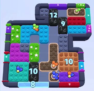 Color Block Jam level 1250 / 1284 / 1254 / 2188: screenshot of the board