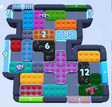 Color Block Jam level 1024: screenshot of the board