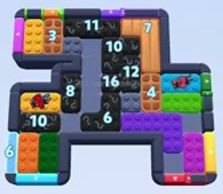 Color Block Jam level 1543 / 2453: screenshot of the board