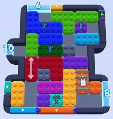 Color Block Jam level 1384 / 1387 / 1394 / 1395: screenshot of the board